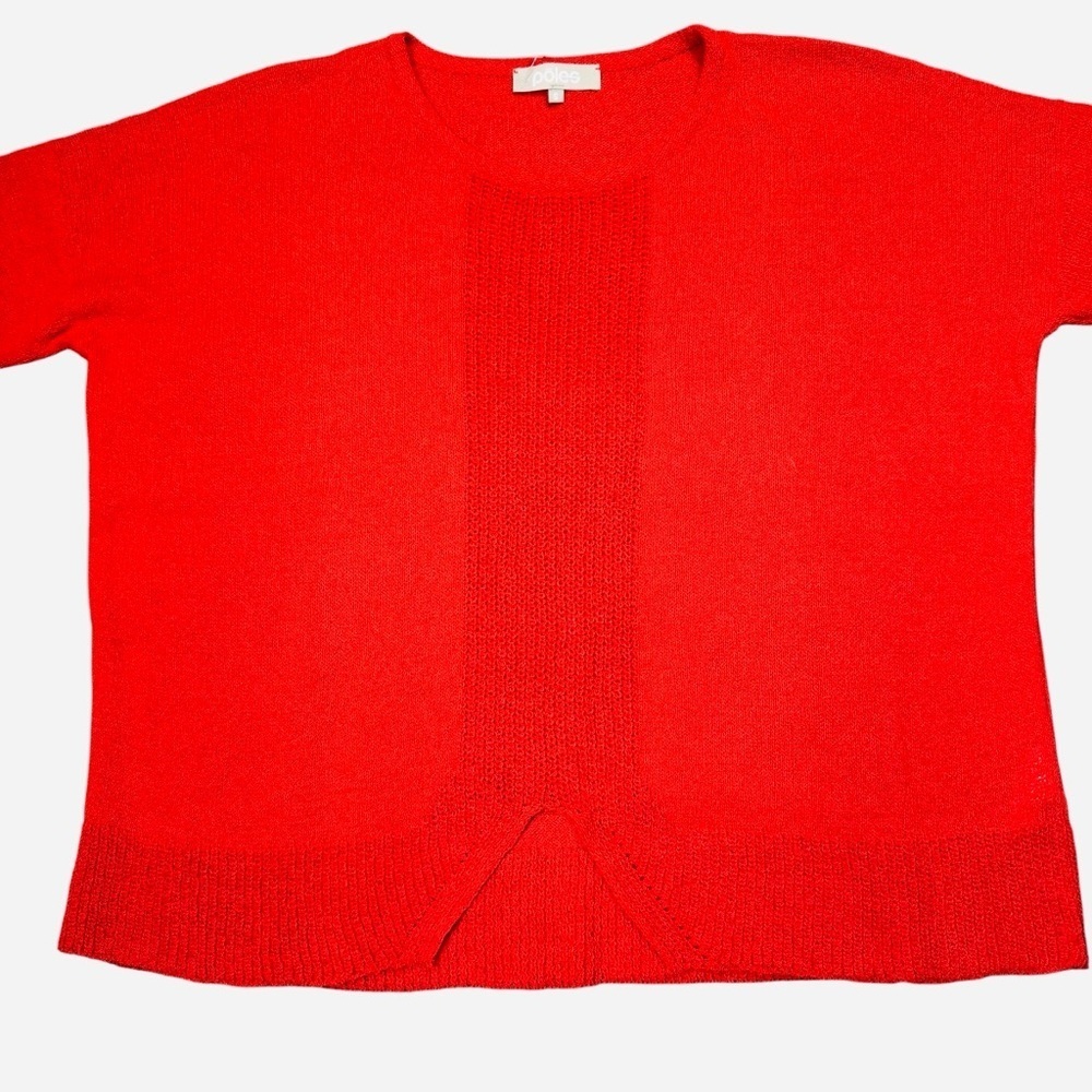 Pôles Paris Red Viscose Long Sleeve Knit Sweater Made In France Size S - Picture 4 of 7